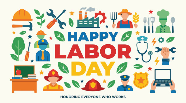 Labor Day typography design honors workers everywhere on a special day