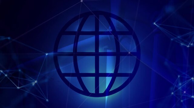 Wind Energy and Earth-Focused Energy Animation  Blue Background. Renewable Power Generation Visualizing Wind Turbines, Electricity Production, Sustainable Sustainability Goals, and Climate Action Moti