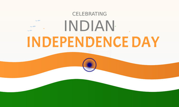 Happy 15 August Indian Independence Day Celebration with National Flag Background Design