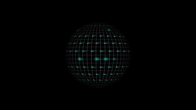 Digital world nets spin abstract high tech globes. World nets animation outlines matrix coordinate grid patterns. World nets corporate tracking loops telecom data.