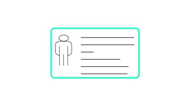 Corporate identification files design flat icon ID profiles. Icon ID animation formats clean database information text lines. Icon ID layout templates account credentials.
