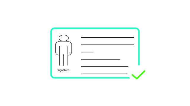 Individual customer ID badges design corporate user graphics. Badges design animation checks white user signature data fields. Badges design layout updates certified check cards.