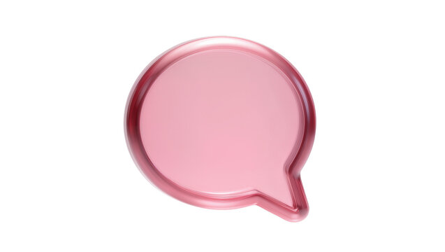Pink glossy speech bubble icon