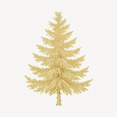 Obraz premium Golden tree illustration on white.