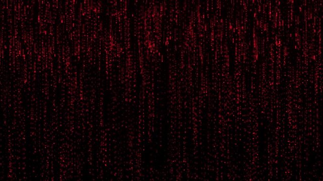 Red Matrix Digital Rain Falling Code Loop Background