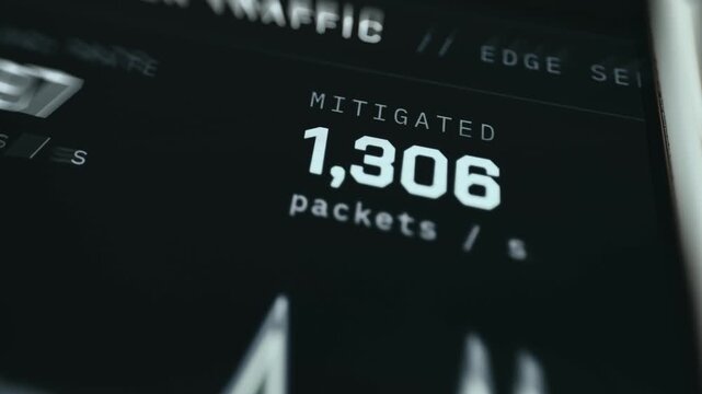 Dashboard measuring the mitigation rate in packets per second