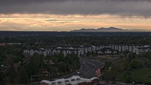 Aerial View from Sunset at East 9000 South in Sandy Utah
