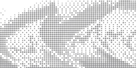 Fototapeta premium Hexagon Shapes Vector Abstract Geometric Technology Retrowave Sci-Fi Texture Isolated on Light Background. Halftone Hex Retro Simple Pattern