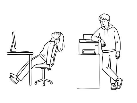 A person appears drained while slumped in a chair at an office desk, reflecting the effects of fatigue and work stress in a contemporary work environment.