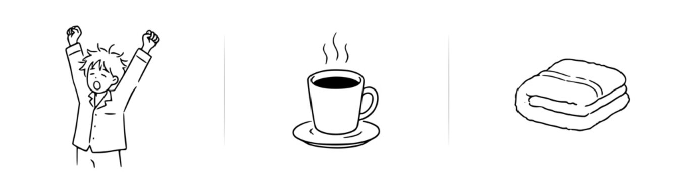 This image captures the essence of morning dynamics with joy, warmth from a hot beverage, and the coziness of blankets, evoking feelings of comfort and positivity.