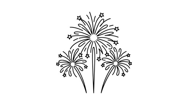 Hand-drawn fireworks illustration