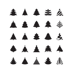 Obraz premium Christmas Tree Silhouette Collection
