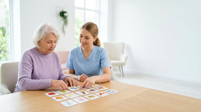 Woman participating in memory training for cognitive enhancement