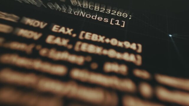 Hacking screen with lines of code