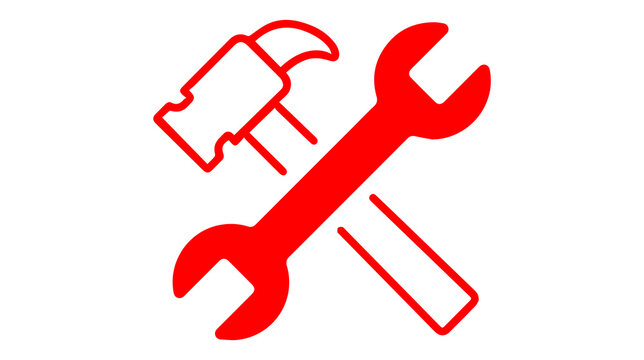 Tools and repair icons set with hammer wrench screwdriver pliers simple black silhouette PNG symbols for maintenance service and construction design on png background.