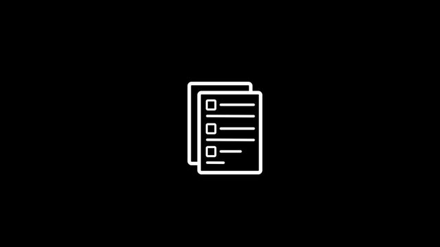 Two white document icons stacked on a black background paper file