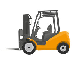 Naklejka premium Illustration of yellow forklift truck