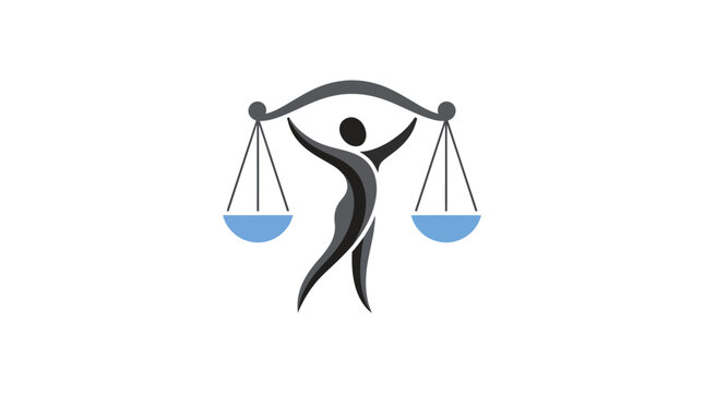 Minimalist scale of justice vector symbol for law