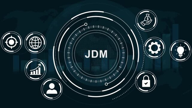 JDM concept for work evaluation with icon of performance, rating, evaluation, feedback, achievement, Motion Graphic concept. animation