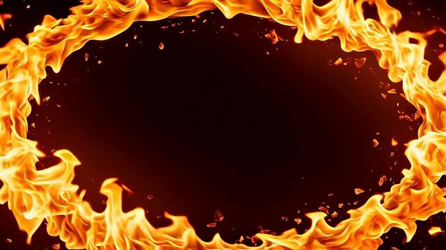 Ring of fire with flames