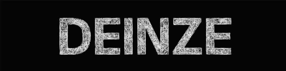 Fototapeta premium Black and white sketch Deinze text design element