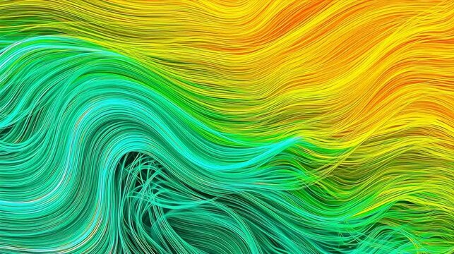 Colorful flowing wave lines pattern