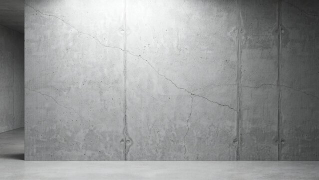 Textured concrete wall with cracks and smooth floor in minimalist interior full hd 4k stock image download