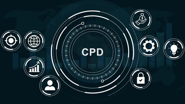 CPD, Six sigma, quality control and manufacturing process management concept. Motion Graphic concept. animation