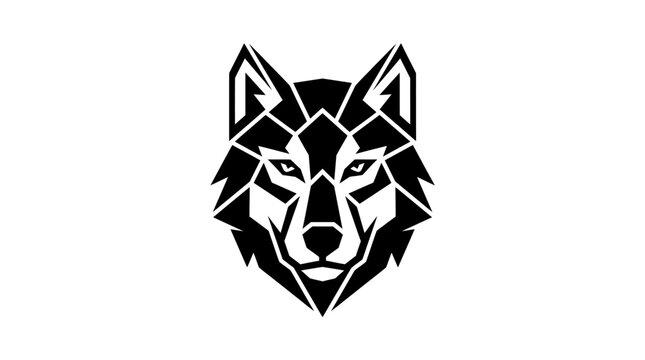 Geometric wolf head silhouette icon.