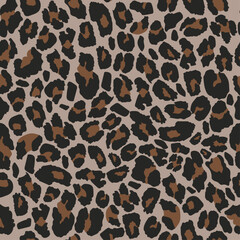 Seamless leopard print pattern, animal skin background. Fashionable leopard spots texture, repeating vector design. Wild animal fur texture, brown, black leopard print. Seamless trendy cheetah texture © Kate