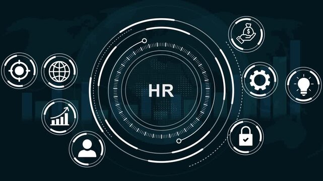 HR, Six sigma, quality control and manufacturing process management concept. Motion Graphic concept. animation