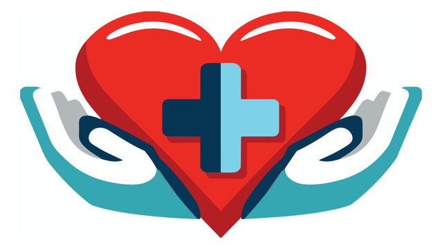 Healthcare and Medical Support with Heart and Hands Illustration