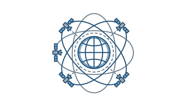 Earth surrounded by global satellite communication network