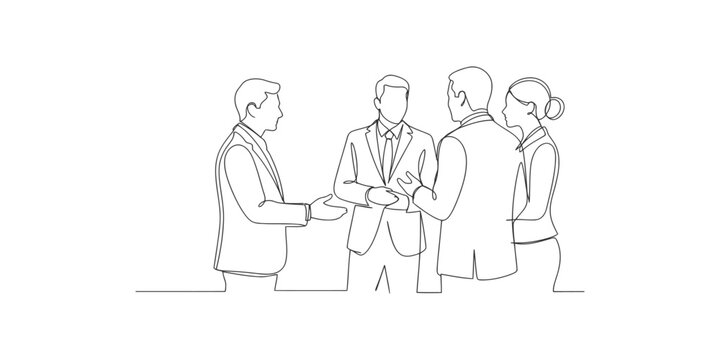 Group of business people having a professional meeting and discussing work in a corporate office environment