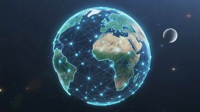 Earth rotation animation from space perspective