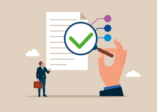 Diagnostic assessment. Self assessment, evaluate for personal development or work improvement. Modern vector illustration in flat style