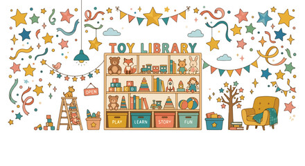 Naklejka premium This charming vector illustration depicts a whimsical 
