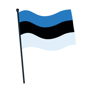 Estonian national flag icon decorative shapes.