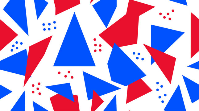 Red white and blue geometric shapes pattern
