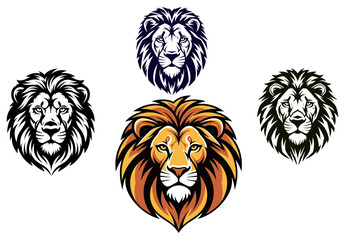 Obraz premium Lion head logos and icons set