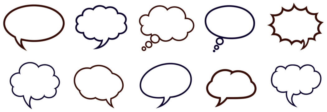 Collection of blank speech bubbles for comics and cartoons
