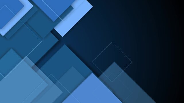 Abstract geometric shapes layered on a dark background with clean modern design animation