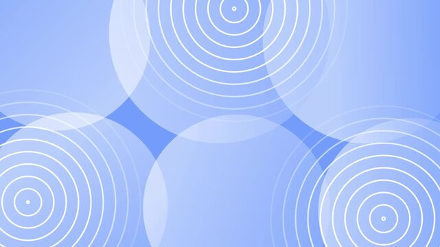 Abstract background with overlapping circles and concentric ring patterns animation, modern simple abstract circle and ring background