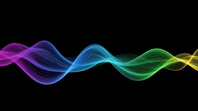 Abstract colorful flowing ribbon animation sequence