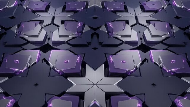 Dark Abstract Geometric Pattern - A dark background shows a repeating pattern of geometric shapes and elements.