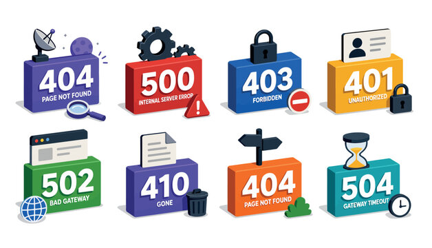 Error Code Icons Internet Symbols.