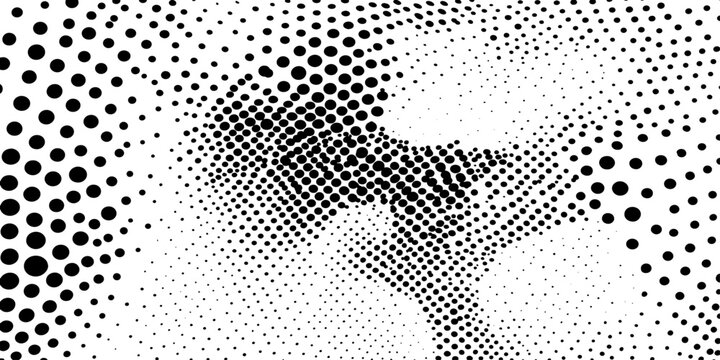Abstract Black Vector World Map Halftone Dot Pattern with Global Earth Texture, Digital Mosaic Design Background for Business and Technology Wallpaper