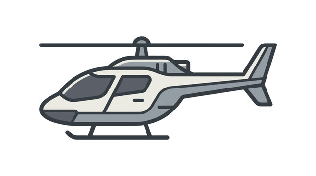 A white and gray helicopter model.