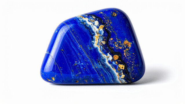 Polished Blue Lapis Lazuli Stone with Golden Pyrite and White Veins
