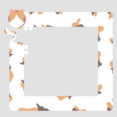 Calico tricolor cat frame border rectangle handdrawn spotted © BlackGroundMeYou 